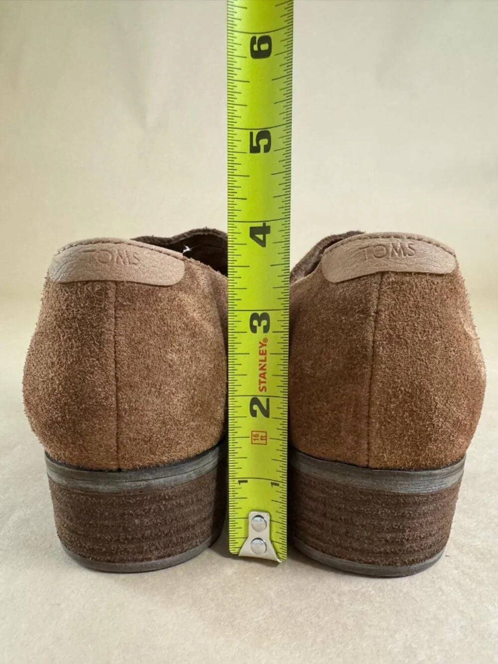 TOMS Deia Caramel Brown Suede Ankle Booties Women’s Size 8